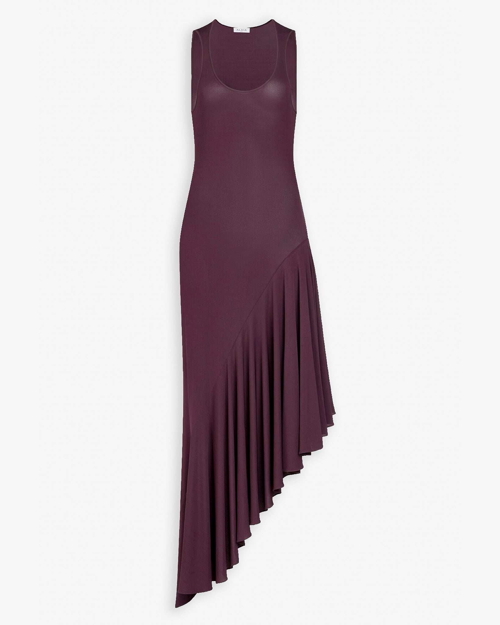 alaia burgundy dress ALAA: Burgundy Fit & Flare Maxi Dress