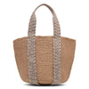 Woody braided grey raffia bag