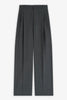 Double grey pleat trousers