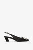 Belle Vivier pilgrim 45 black satin sling backs