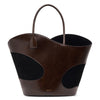 Cut out brown tote bag