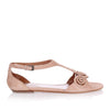 Nude suede flat sandal