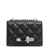 Small jewel quilted black nappa satchel
