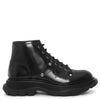 Black thread lace up boots