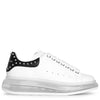 White and black studded classic sneakers