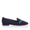 Navy suede loafer