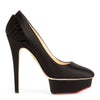 Paloma black satin platform pumps