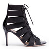 Shae 85 black patent lace up sandals