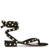 Studded black suede sandals
