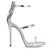 Harmony 120 silver metallic leather sandals