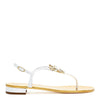White leather flat sandals