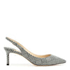 Erin silver glitter slingback pumps