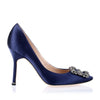 Hangisi navy satin pump