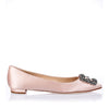 Hangisi Flat nude satin ballerina