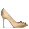 Hangisi 105 gold satin pumps