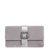 Capri grey velvet clutch