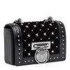Baby Box black velvet studded shoulder bag