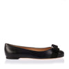 Varina Black Leather Ballerinas
