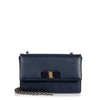 Ginny navy leather shoulder bag