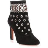 Black suede eyelet boot