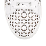 White laser-cut leather sneaker