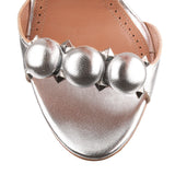 Metallic leather bomb sandal