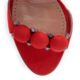 Red suede bomb sandals