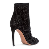 Black suede 110 studded booties