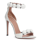 White leather 110 bomb sandals