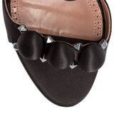 Black satin 110 bomb sandals