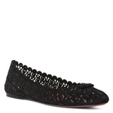 Black suede laser cut ballerinas