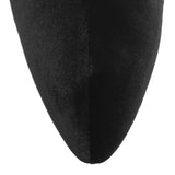 Black velvet pointed boots