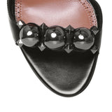 Black metal bombe sandals