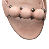 Bombe beige suede flat sandal