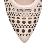 Pointed blush leather ballet flats