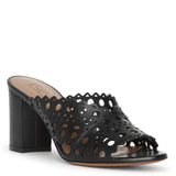 Vienne black leather mules