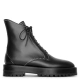 Lace-up leather ankle boots