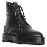Lace-up leather ankle boots