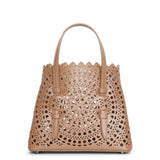 Mina mini 20 nude leather tote bag