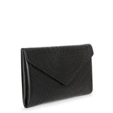 Oum black leather envelope clutch