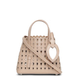 Mina 16 nude studded mini tote bag