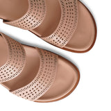 Laser-cut leather slides