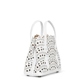 Mina 16 vienne vague white leather tote bag