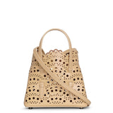 Mina 16 desert beige leather tote bag