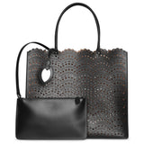 Garance 36 black leather tote bag