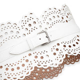 Bustier 120 white leather corset belt