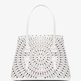 Mina 25 vienne circulaire white leather tote bag
