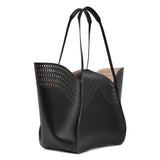 Lili 24 black leather tote bag