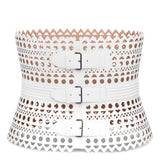 Le Corset white leather belt