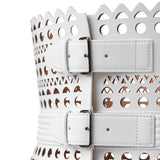 Le Corset white leather belt